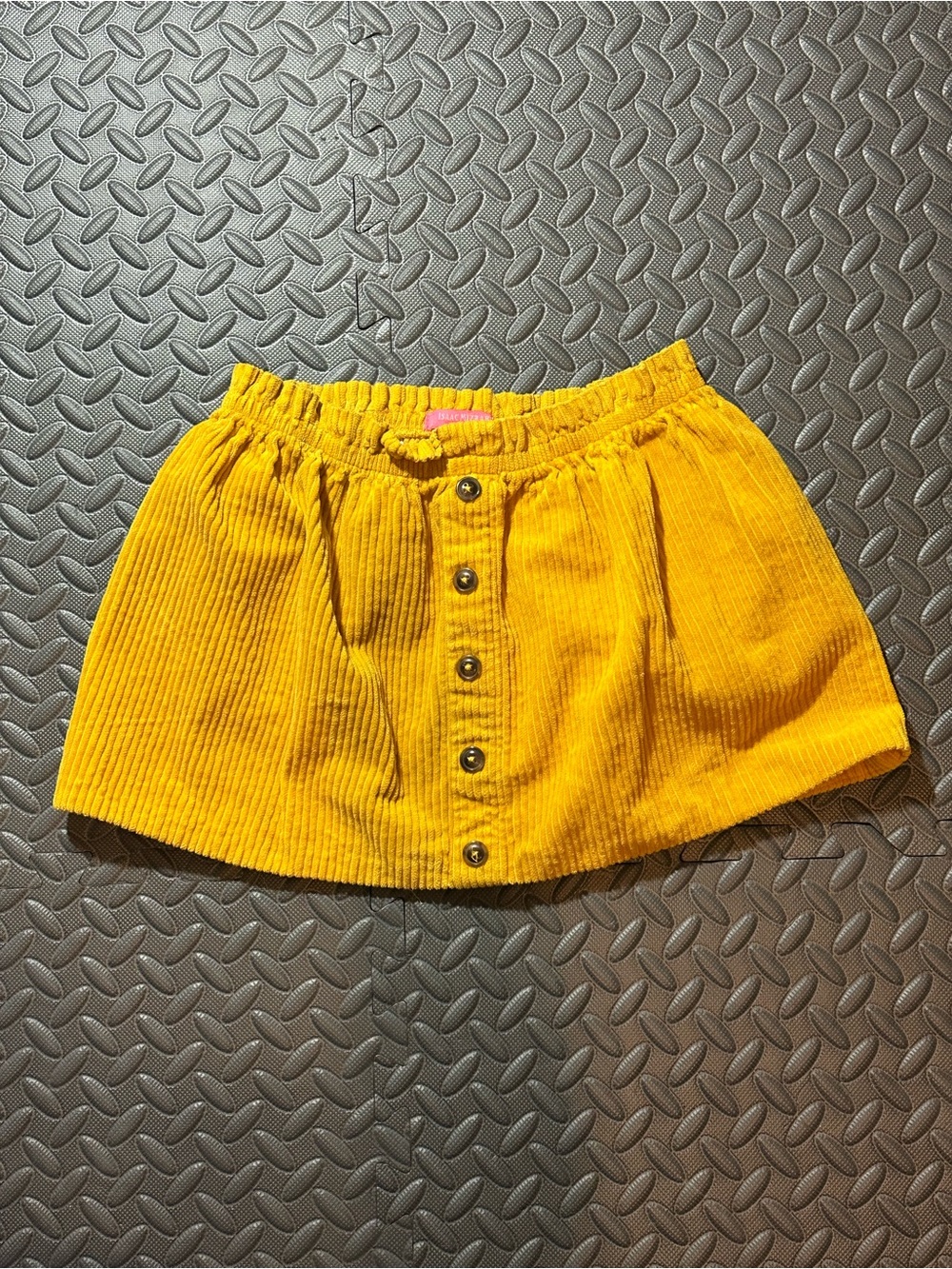Isaac Mizrahi Yellow Corduroy Button-Front Mini Skirt size 7/8 girls